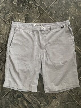 TRAVIS MATHEW Gray Mens Striped Pattern Flat Front Golf Athleisure Sporty Shorts
